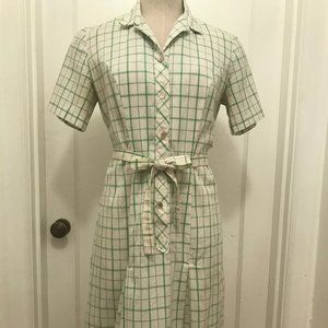 Vintage 60's Belted Gingham Shift Dress